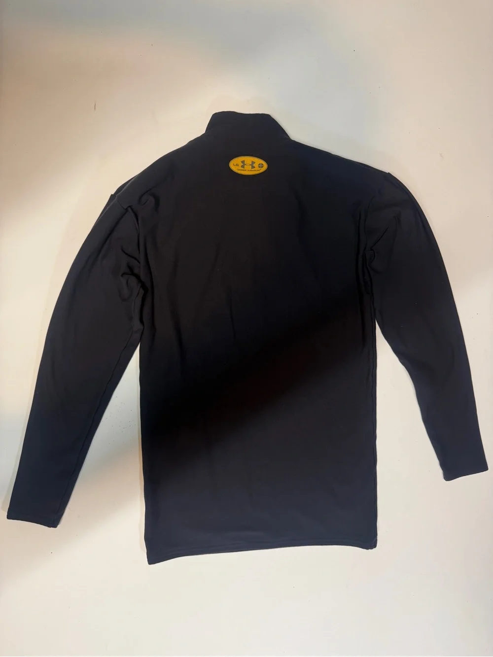 Under Armour Black Mock Neck Top with Gold Logo